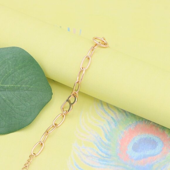 "Rose Gold Chain Bracelet with 'B' Initial Charm for Women, XPBL1129 - Picture 5 of 12